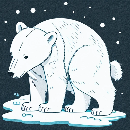 polar bear、Line art