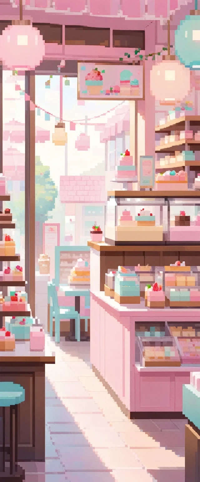 Lofi Cozy Dessert shop ,pastel ,minimal ,Cute ,Kawaii