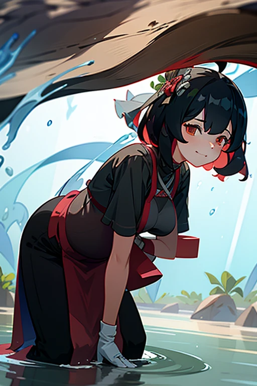 ((highest quality)), ((masterpiece)), (detailed), Perfect Face , (masterpiece、Ultra-realistic、Ultra HD、A high resolution、16k image、Ultra High Definition Photo Images)、((detailed , masterpiece , official quality , official art , masterpiece , high resolution , ultra detailed , high resolution , extremely detailed CG)) , dark grey hair , long hair , cute ,(two bun head) , (Bangs, blunt bangs) , China dress , beach , Date ,