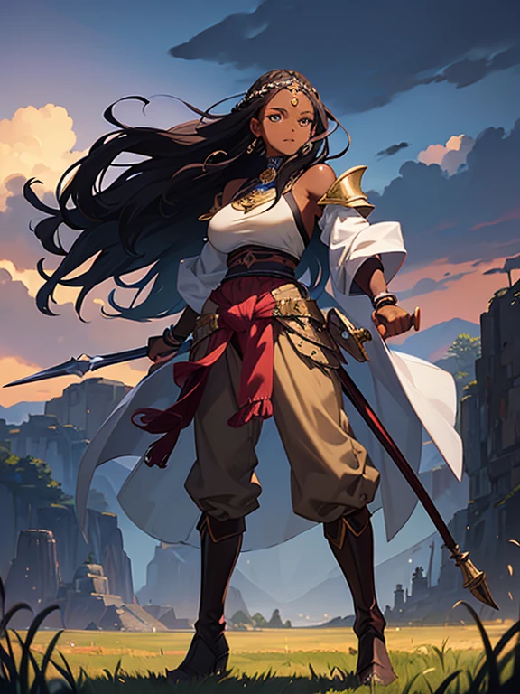 Aubrey Plaza (dungeon explorer outfit, whip on hip, pistol on hip, hair in pony tail, heavy boots) is examining the glyphs on a Buddha Statue. vine infested ancient temple