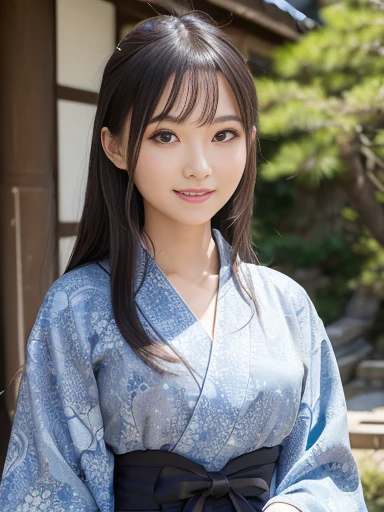 masterpiece, Highest quality，16K, Ultra-high resolution，The light and shadow of reality，Cinema Lenses，((Very skinny)),((Her waist is so slim and beautiful)),((High nose、Small Mouth)),((Clean and slim face line)),((Big dark eyes with long eyelashes)),((Very small face))((Very slim and beautiful arms)),,((She is very slim and has a great figure)),((Pure white beautiful skin)),((Cute Japanese Girls)),(((Colorful kimono、yukata)))、Kyoto))、（Sexy pose),(Beautiful Eyes:1.1)，Reflecting clear eyes and a gentle smile,