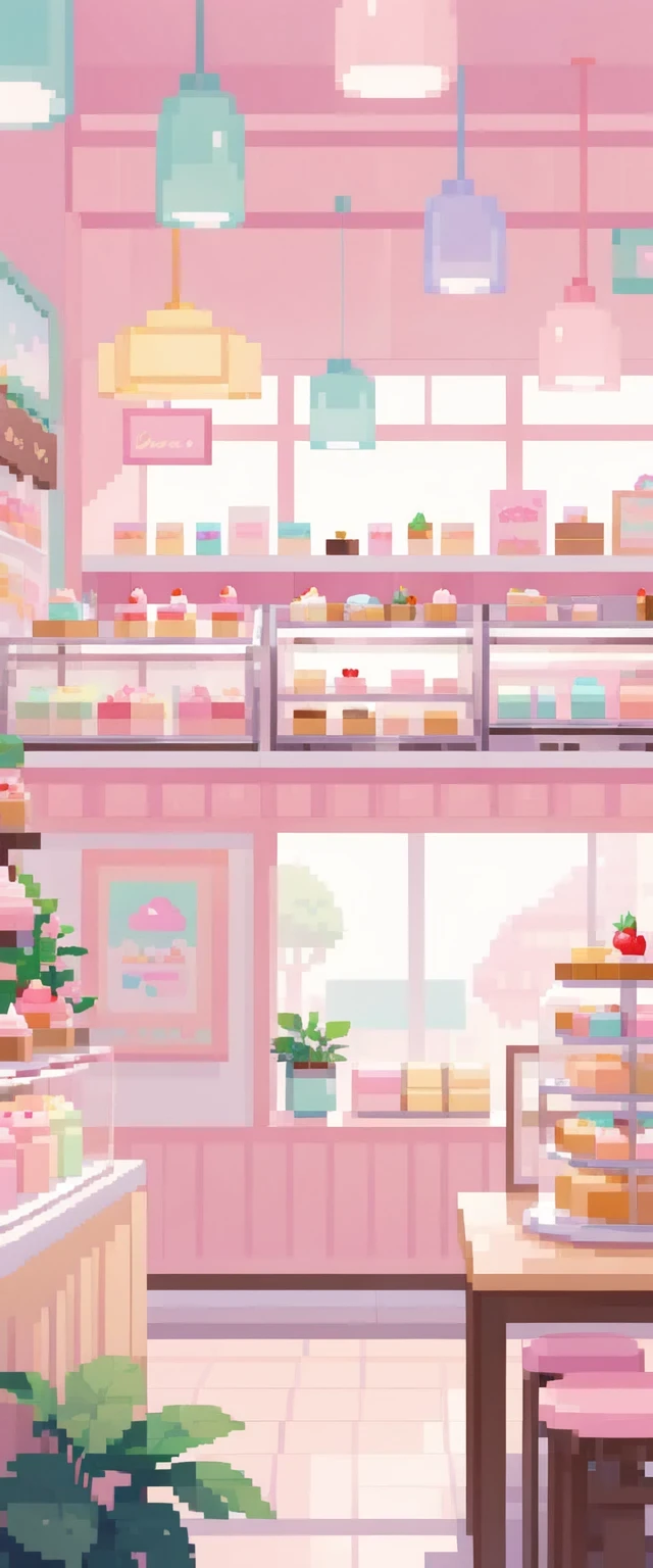 Lofi Cozy Dessert shop ,pastel ,minimal ,Cute ,Kawaii