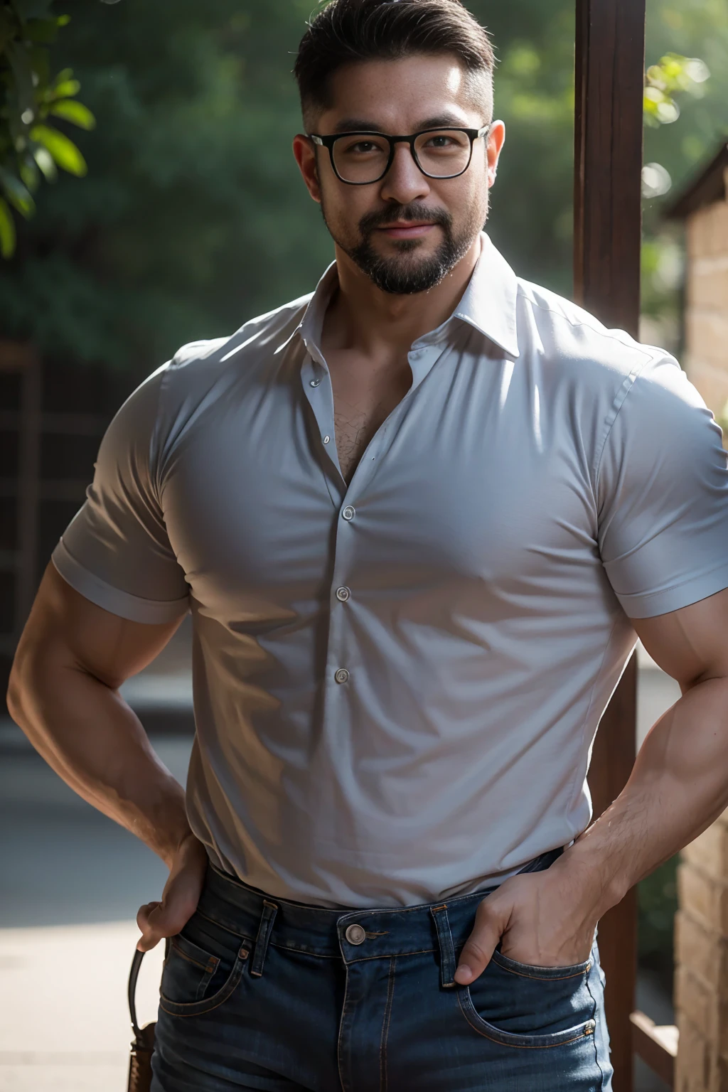 Handsome tan indian young boys fun together with small beared in school uniform masculine strong bodybuilder boy with huge wide muscular shoulders, wide chest, abs, masculine wide triceps, arms, biceps, big masculine legs, wide thighs, calfs, black-haired, hair falls on your face, Mesmerizing brown eyes, wetty school uniform ( white shirt, navy trouser), his Perfect big monster penis is coming out from pant, masterpiece, big balls 