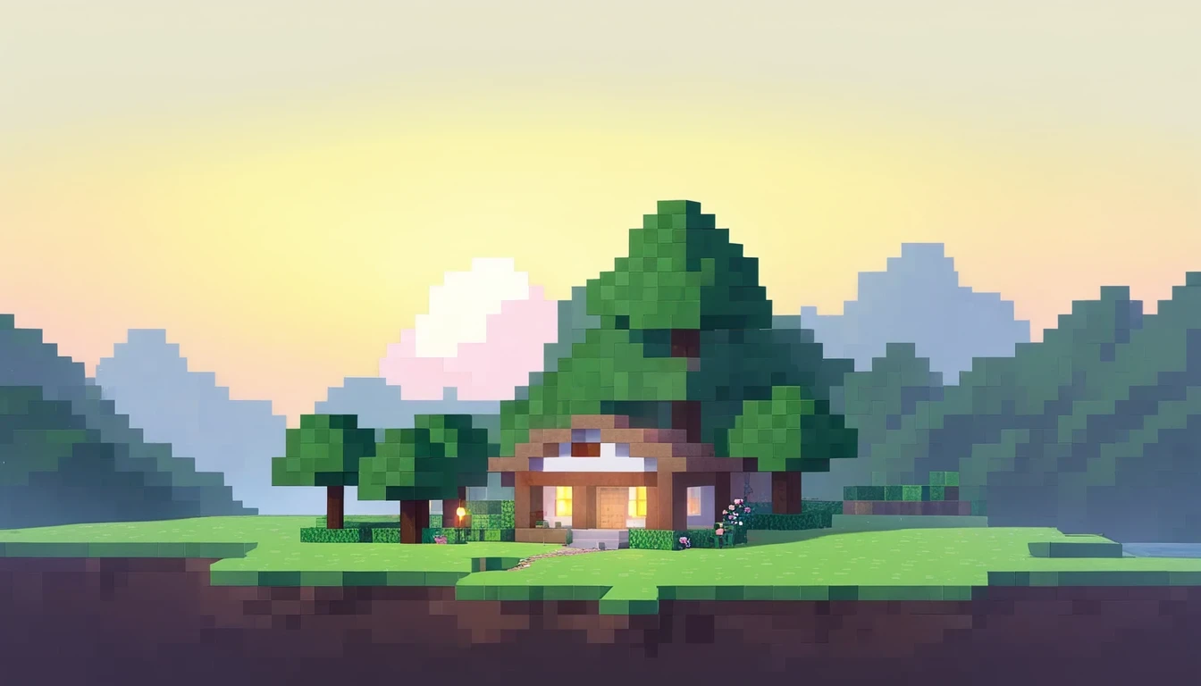 Minecraft , Lofi Cozy ,minimal ,Cute ,Lofi Minecraft style