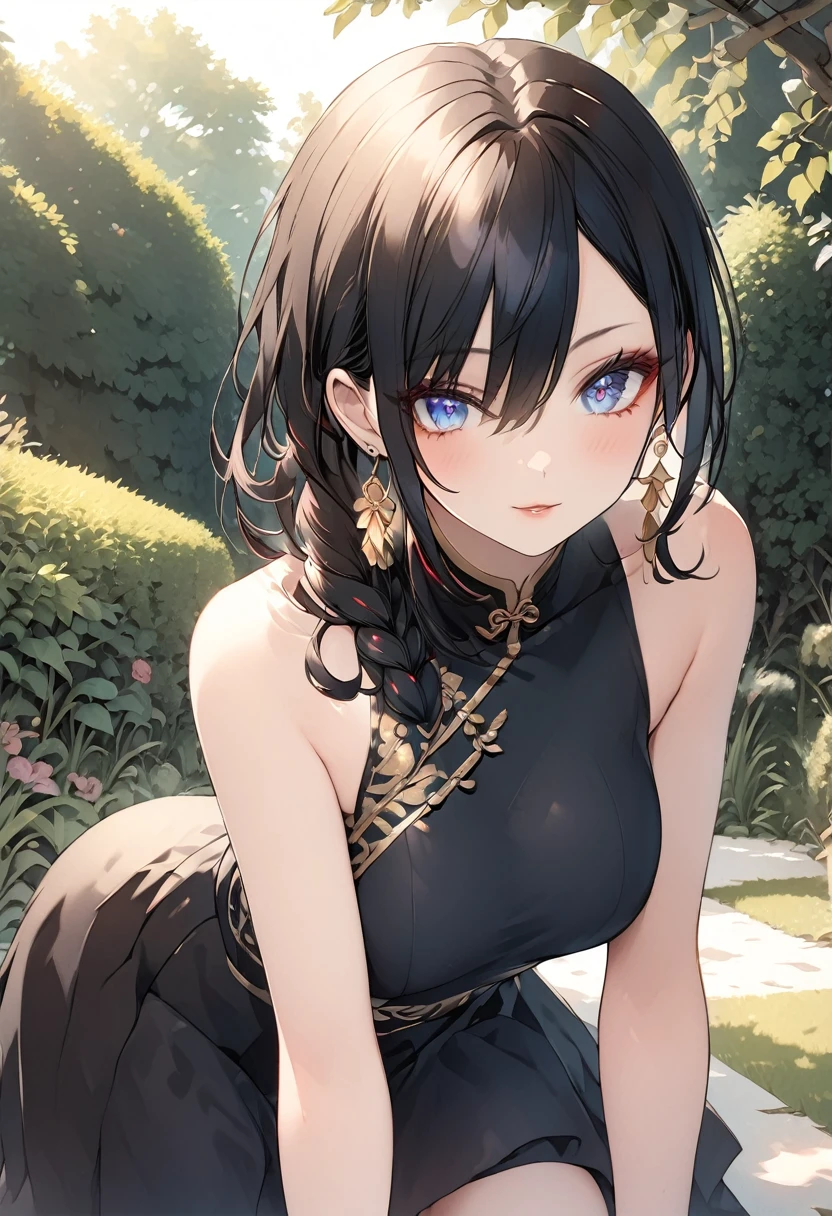 (Super meticulous),(full bodyesbian:1.2),1girl,(ponytail forehead hair pulled back:1.3), a woman in a black outfit holding a sword and a sword, fine details. girls frontline, from girls frontline, girls frontline style, girls frontline cg, girls frontline universe, girls frontline, noire, official character art, inspired by Li Chevalier, from arknights, ayaka genshin impact, ( ( character concept art ) ), nier autoamata,(beautiful detailed face),(Beautiful and delicate eyes),