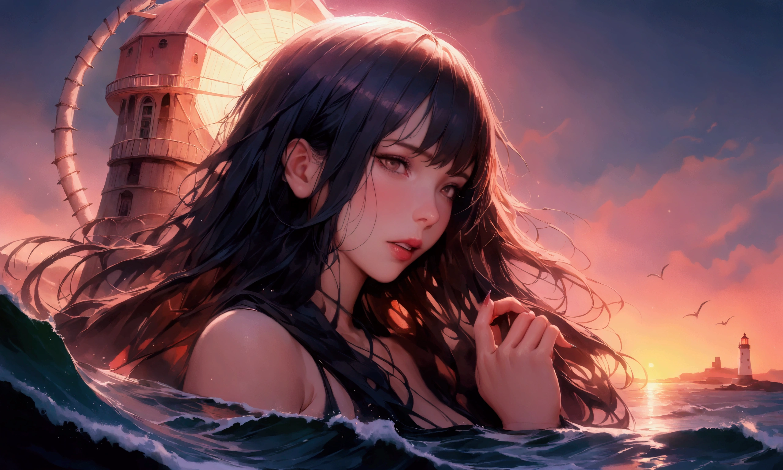 beste-Qualit、a masterpiece of、8k、Aurora、the ocean、a moon、sea turtle、Lassen wind、pop-art、4K highly detailed digital art、4K HD wallpapers very detailed、、4K Detail Digital Art、4k HD Matte Digital Paintings、8k stunning artwork