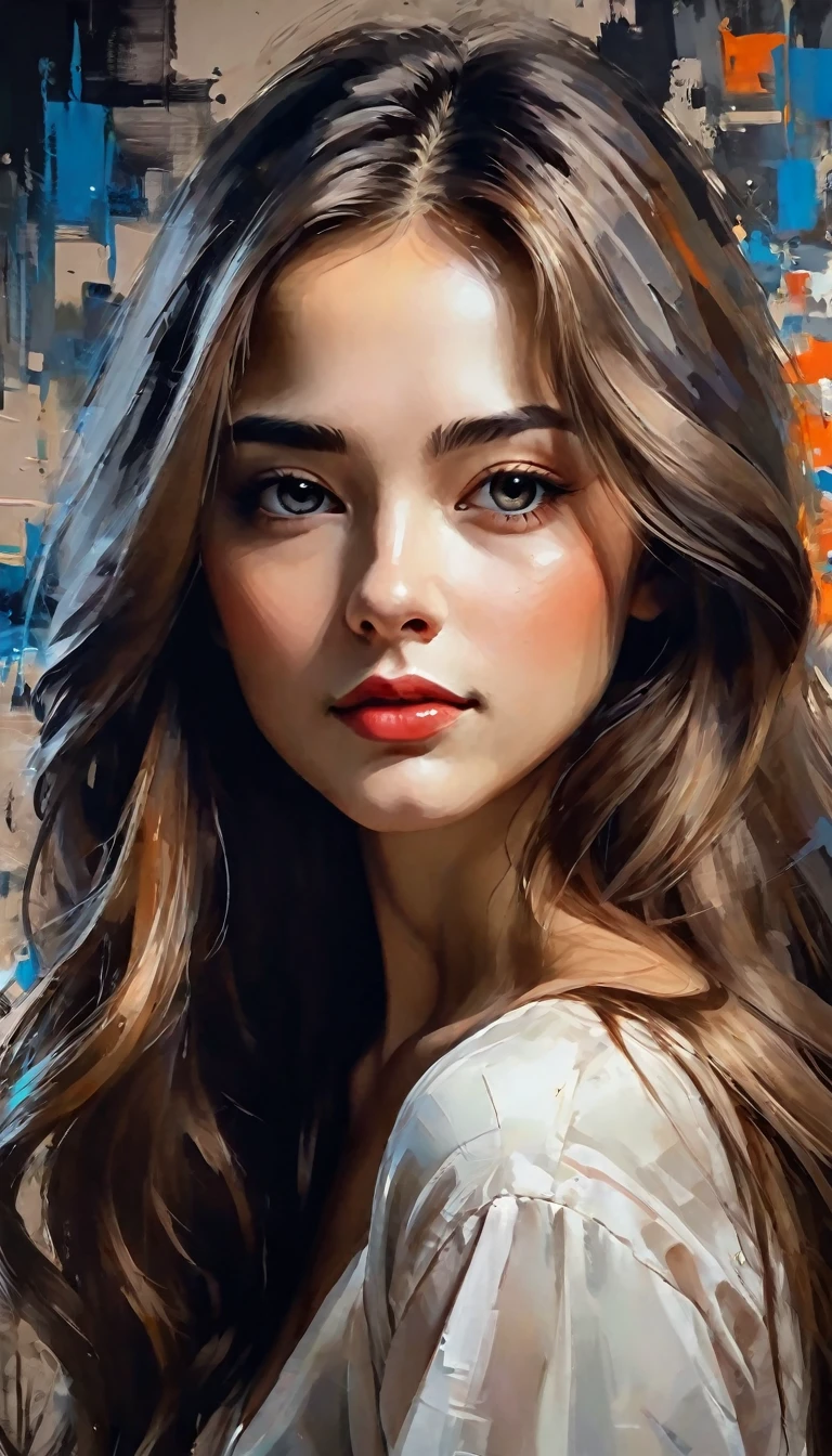 Masterpiece, best composition, best quality, perfect as wallpaper for your phone, portrait of a young woman with long hair, work of art, beautiful artwork, gorgeous face, expressive and beautiful, artistic drawing.