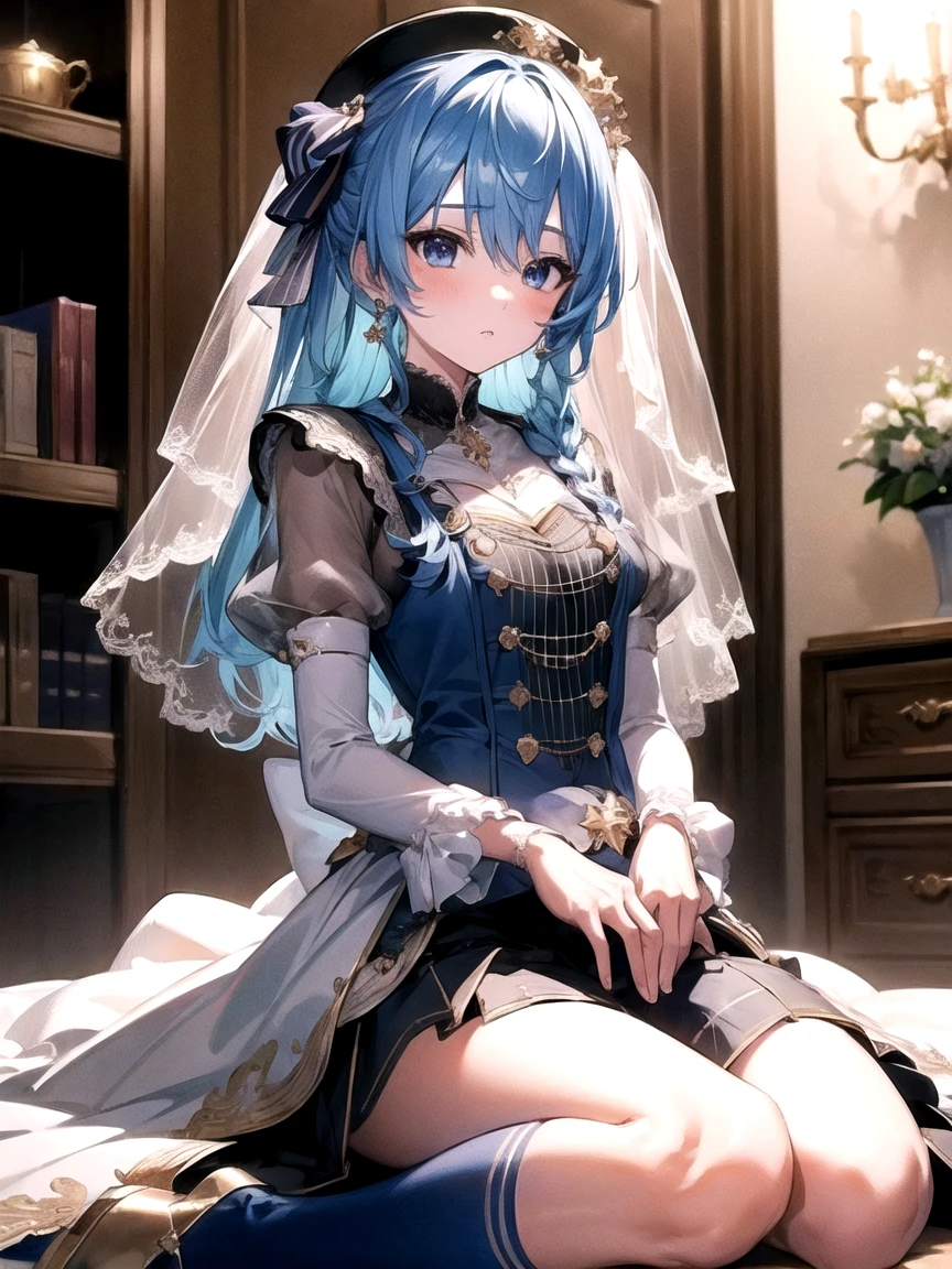 (masterpiece:1.4), (Please redeem:1.4), 8k, (Sweet Third:1.3), Knee-high socks、Long gloves、wedding dress