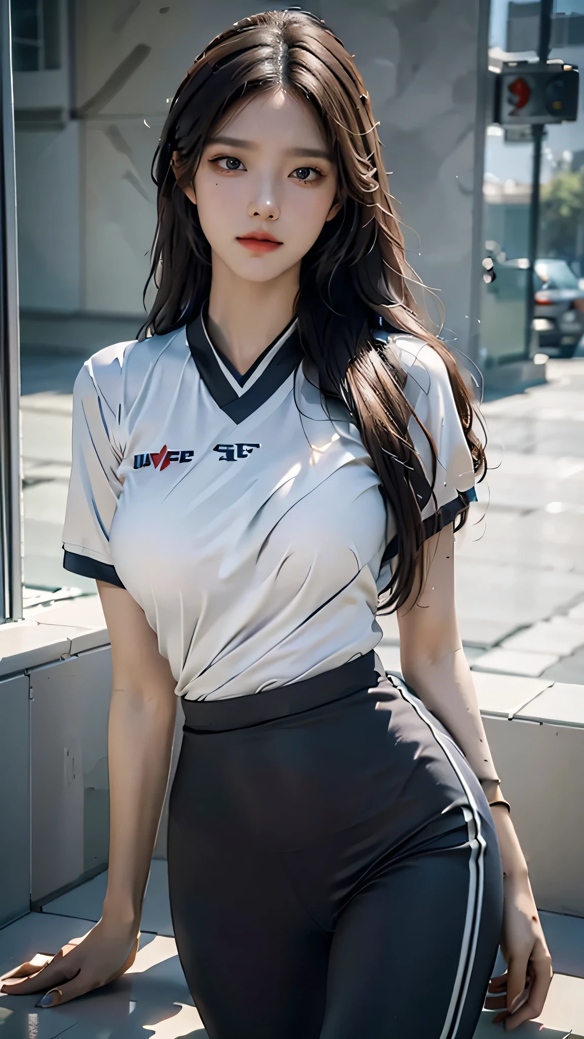 Arsenal, female scouter, sports casual, Sexy, exposure, C-Thru, mesh, exposure