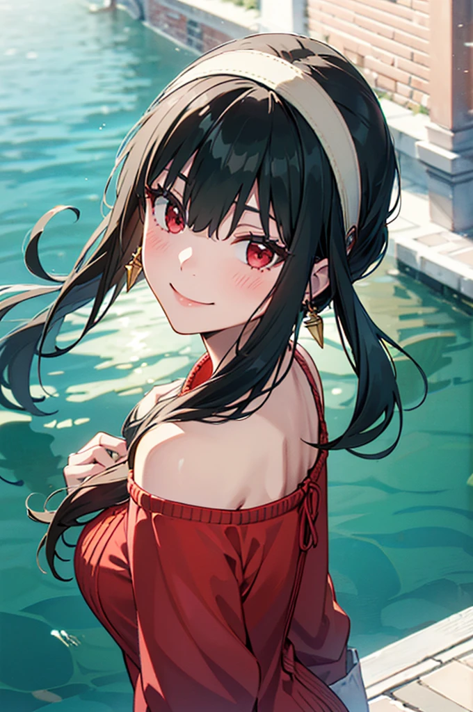 ((best quality)), (ultra-detailed), ((extremely detailed)), (beautiful), ((kawaii girl)), (black:1.3) hair, red (colored inner hair:1.2), long hair, straight hair, swept bangs, asymmetrical bangs, hair intakes, ahoge, kind smile, red eyes, medium large breasts, BREAK, 比基尼, beautiful scenery, underwater, water drop, dynamic lighting, light particle, sunlight, shadow, (air bubble:1.2), reflection, extremely detailed CG unity 8k wallpaper,White hair band、Red eyes、Black Hair、Yor Briar、smile、Bubble、Floating、るBubble、dive、One girl、Swimwear、undersea、diving、dynamic、Blow a kiss to the camera