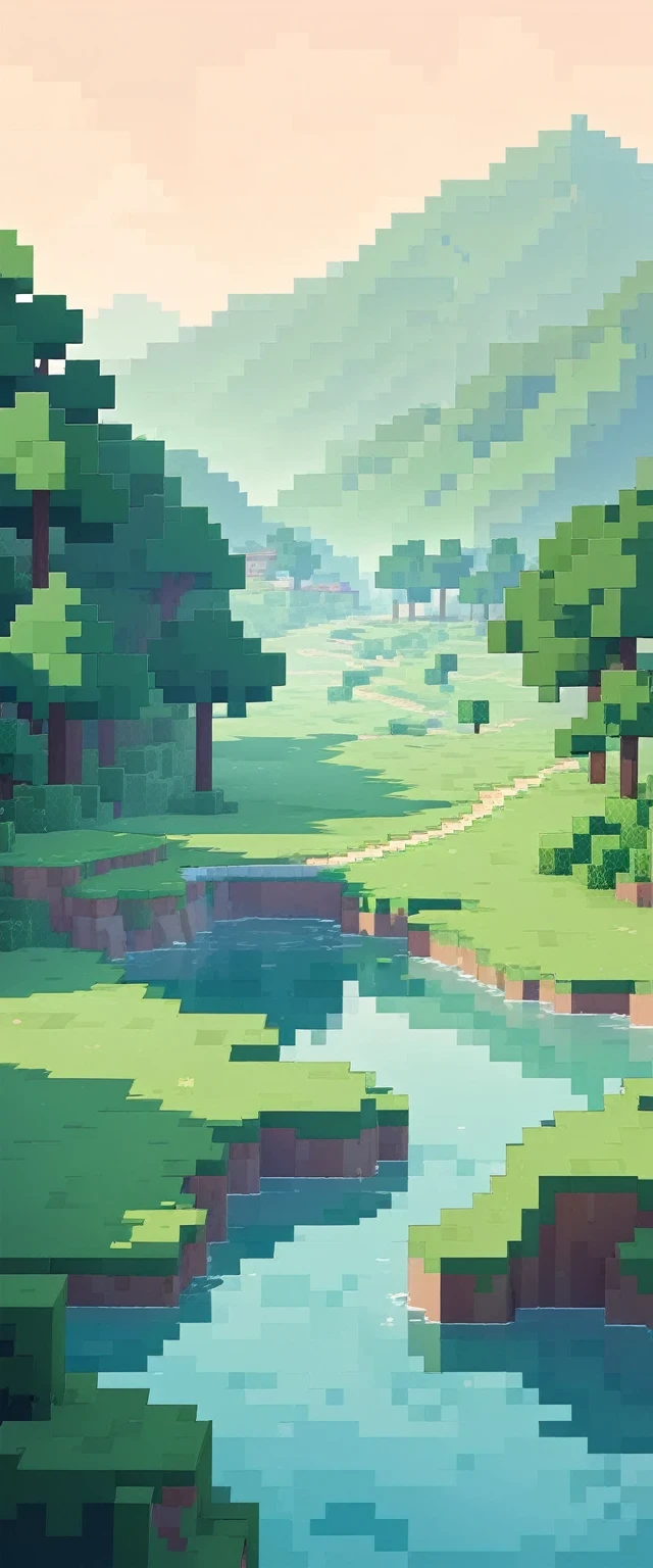 Minecraft , Lofi , Cozy , Minimal , Cute, landscape , Minecraft Inspiration