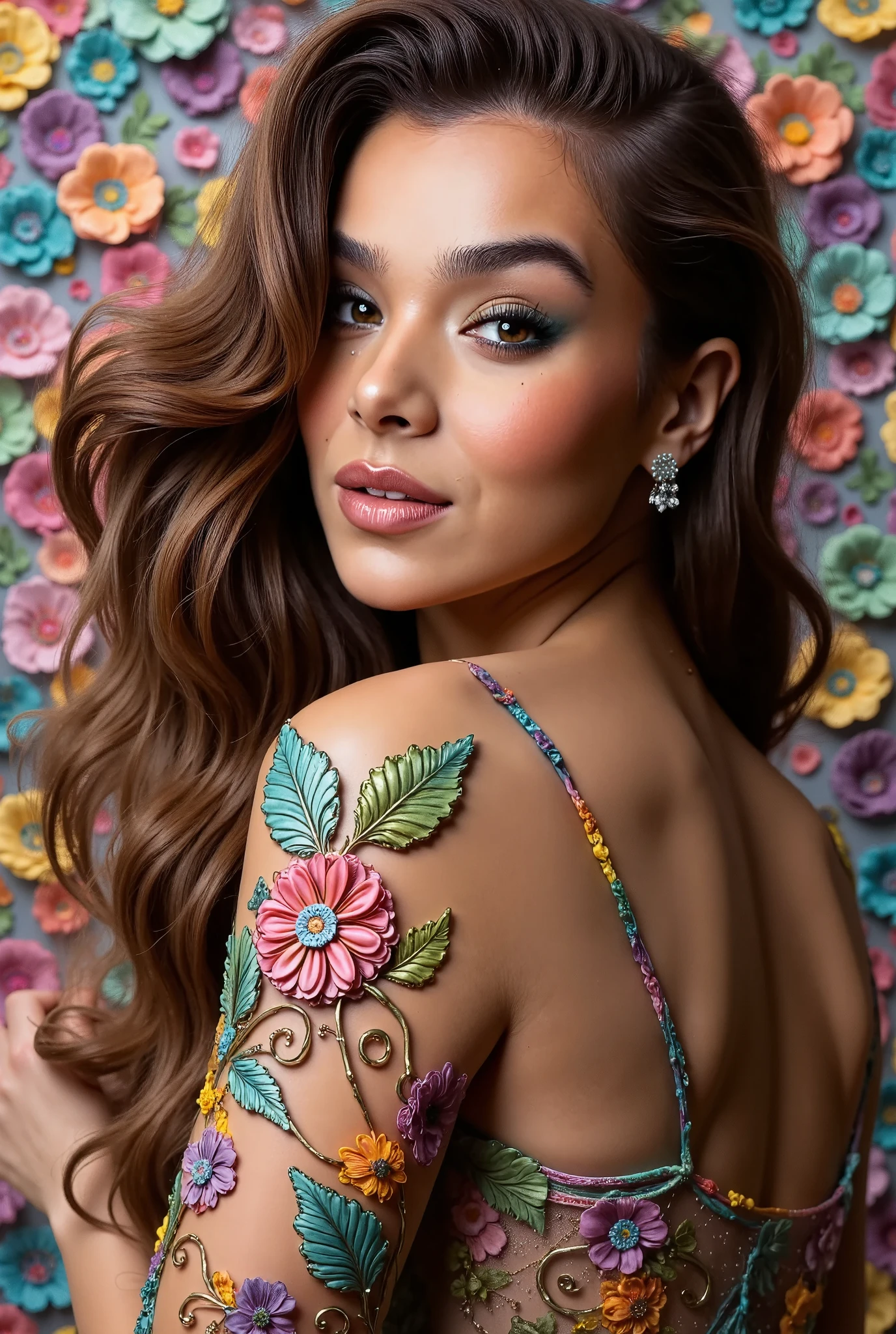 (masterpiece, top quality, best quality, official art, beautiful and aesthetic:1.2), hailstnewv3, she’s a playmate, men magazine model, wavy hair, extremely detailed,(fractal art:1.2),colorful,highest detailed,(zentangle:1.2), (dynamic pose), (abstract background:1.5), (dress:1.2), (many colors:1.4), upper body