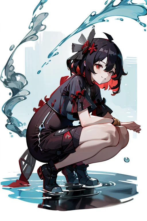flat color++, happy, SD, 1985s、 animated,Short black hair、qipao dress、Colossal tits、Shy、Nasty face、covered in cum、、she lost the battle、She was pushed down、Kamimei、red blush、I'm cumming、Open crotch、Pleasure Fall、tentaculata、A lot of semen is coming out of her genitals、彼女のqipao dressは破かれている、she is being teased by tentacles