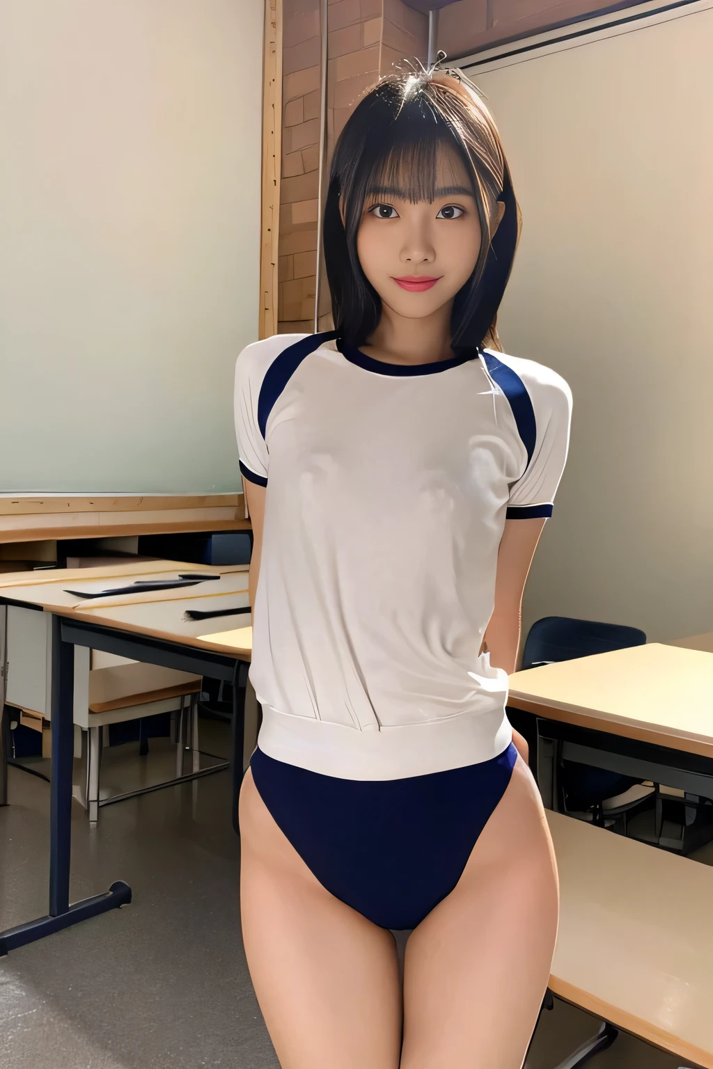 top-quality、Top image quality、​masterpiece、fully body photo、25 years old women, governess、Dark brown wavy middle hair、bangss、((Volleyball uniform、))、 ((no-bra、Puffy nipple、))、Shower room、soft boob、Big breasts,、Kamimei、 Shy laughter、Lying on the floor、Show your ass、((Grasp your breasts with both hands over your clothes、Touching the crotch、open one's legs、Open both knees))