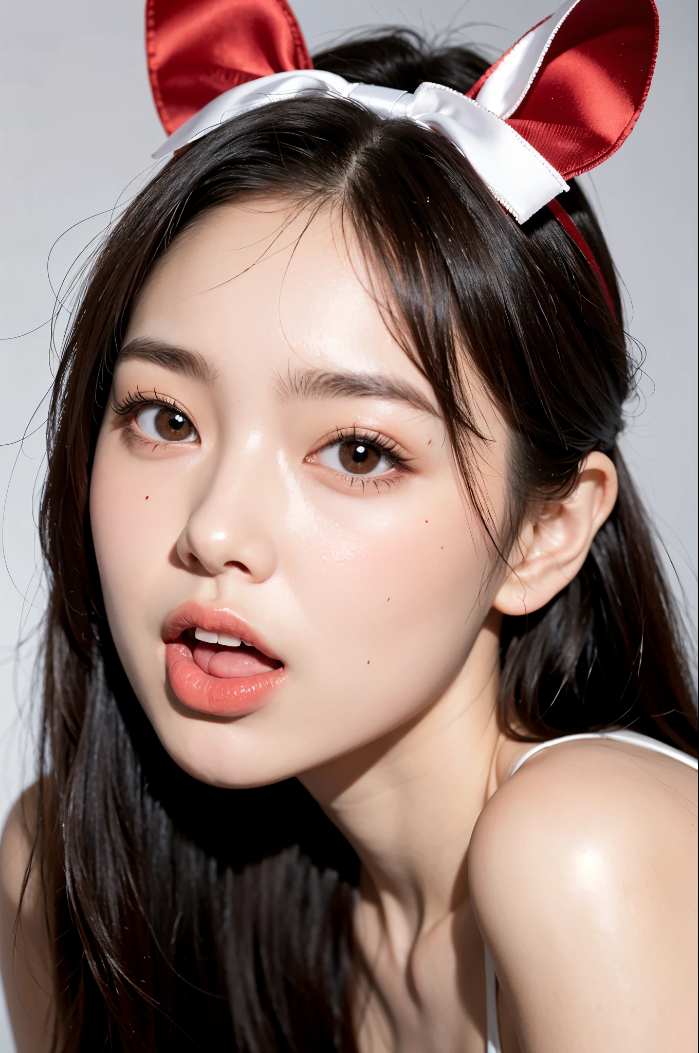 Kim Jennie de blackpink con el cabello rubio claro, cabello rubio con ondulado, cabello de color rubio ondulado, with small fringe, ojos color negro, nariz respingada y bonita, labios gruesos, cupid and heart shaped lips, labios rosas, pale and white skin, piel bonita y suave, con pecas y lunares, cejas bonitas, marked and beautiful collarbone, mientras tiene un gorro en forma de hamburguesa, gorro en forma de hamburguesa, mientras tiene un rosas color rojo tinto en su top, rojo oscuro, con ropa interior femenina, abdomen delgado y bonito, escote desnudo, (pechos grandes, pechos suaves, pechos naturales), mientras agarra una rosa, in a room with a pink background, eating hamburger and asian noodles, With a cowboy hat, with a cowboy hat, looking to the camera, selfie 