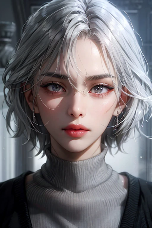 Masterpiece artwork,Best quality at best,superiors,1 ,gorgeous face,face_focusing,(breasts big),(nsfw),White hair,humida