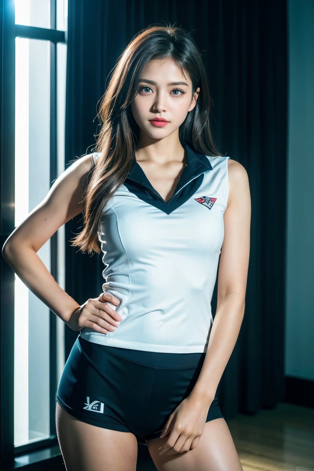 masterpiece、high quality、High resolution、Realistic、professional lighting、Japanese、woman、young、White skin、sweaty skin、Wet with sweat、Sailor Mars、rei hino、Long black hair, Parted bangs, Purple eyes, Sailor Warrior Uniforms, Star Choker, Red sailor color, Purple ribbon on chest, White leotard, Red pleated skirt, mini skirt, Red High Heels, White elbow gloves, sword、Combat Ready、(((There was blood on my face)))、(((There was blood on my clothes)))、A lot of blood splatter、bleed、Bleeding、Has a bandage on his arm、(((vampire)))、Torn clothes、Muddy、Dirt all over the body、wasteland、moon night、dark、whole body、Anatomically correct