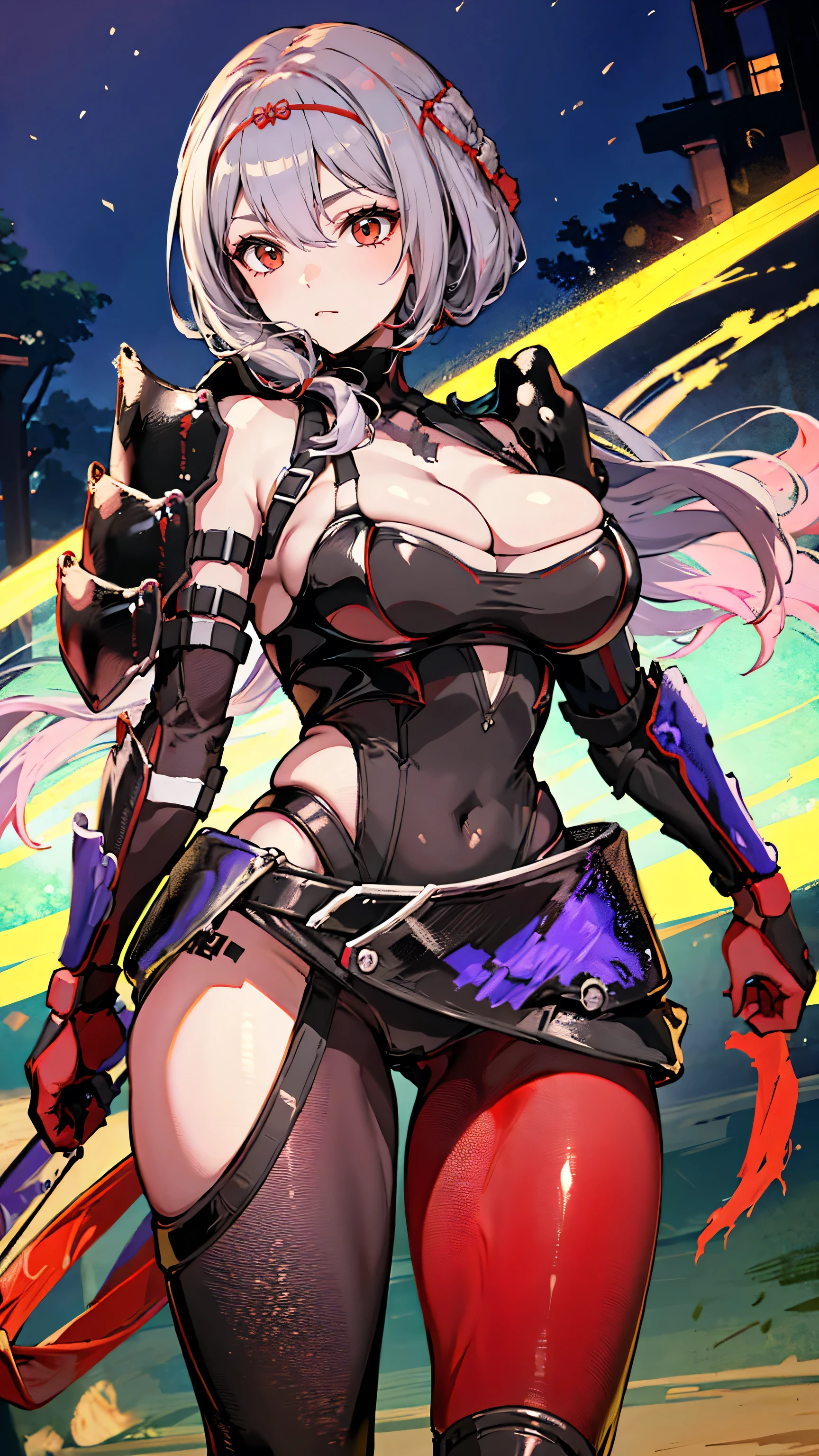 sksbrooke, (masterpiece:1.2), (Best Quality:1.2), Perfect Eyes, Perfect Face, (night), One girl, Alone,Voluptuous body,scarletx
long hair
scarletg, bodysuit, headpiece, shoulder armor, half-skirt, belt, asymmetrical legwear, sheath,Professional Lighting,Large Breasts,Big, beautiful red eyes,Slanted Eyes,color々A pose