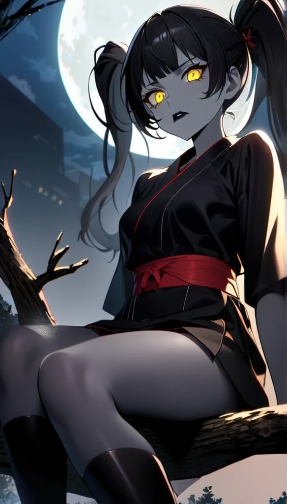 ((mejor calidad)), ((Obra maestra)), (detallado), cara perfecta, Joven de cabello negro largo y lacio, ojos rojos, pale skin, asian factions, 19 years, esbelta, busto mediano, bonitas curvas, estilo anime, elegante, only character in the image, red eyes, waiting for you, cute face, sexy, in love with the viewer, black hair, drunked, orgasm face, horny, wet, black micro panties, wet clothes, night, in middle of the forest, heretic ritual, white blouse, doing a ritual, night, moon light, heretic, candles in background