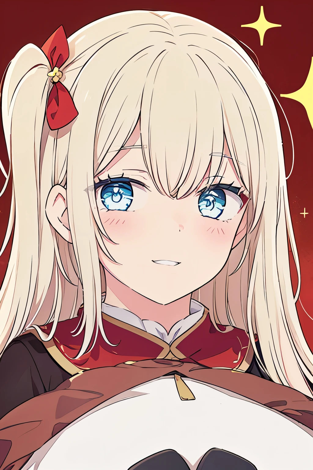 (1girl:1.3),(solo:1.3),(ultra detailed:1.2),(depth of field:1.2),(Amazing, beautiful detailed characters:1.2),(Realistic shadow effects:1.2),8k wallpaper,
BREAK
(cute maiden girl:1.2),(high definition eyes:1.3),(gradation clear vivid glitter pupil cute blue eyes:1.2),(eyes with a faint glint in them:1.3),(white long hair:1.3),bangs,(dignified beautiful face:1.2),hair between eyes,small mouth,(parted lips:1.2),with cute Healthy makeup,middle breasts,
BREAK
(squint smile:1.2),
(looking side:1.2),
BREAK
holding accessory,(White plaid flared skirt on red fabric:1.4),(Brown smock blouse:1.2),(White cape:1.2),(catsuit:1.2),bobby socks,brown loafer,
random pose,
Simple Background,dark brown,Ginkgo biloba,Autumn plants arranged in a circle,cosmos,acorn,Lots of flowers in pastel colors,
(A close-up portrait:1.3), close half face viewshot