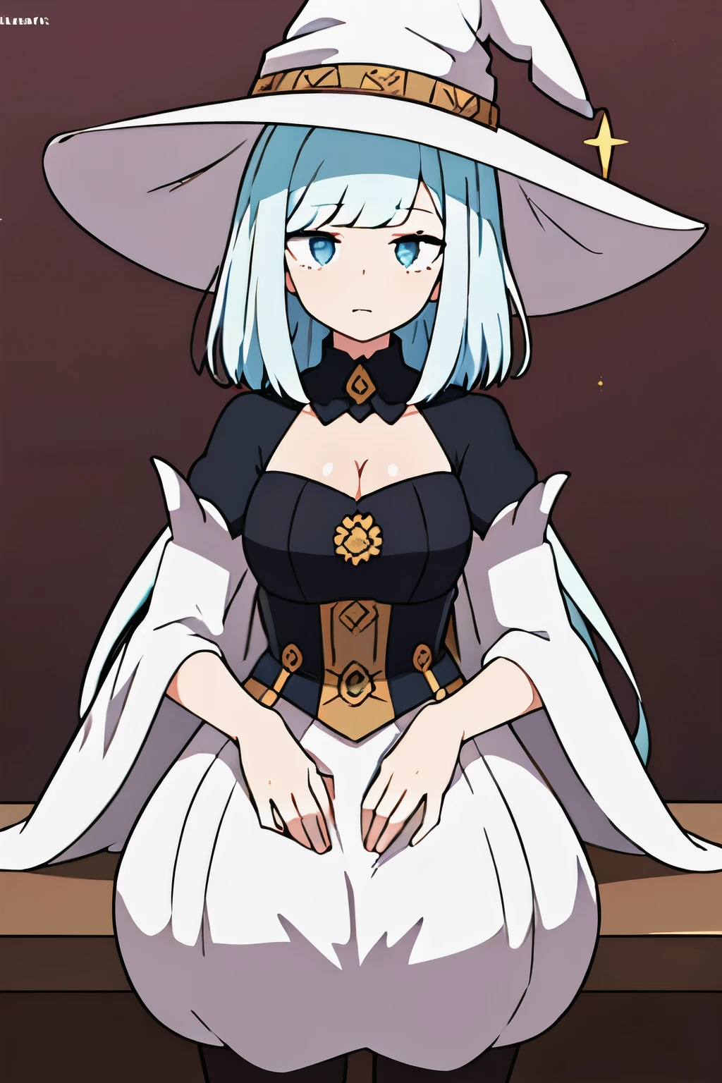 (masterpiece), (work of art), (amazing work), (detailed eyes), (delicate skin), (heterochromatic eyes), (multicolored), (short white hair with bangs), (sparkling eyes), (1girl) with witch's hat, ancient, old, wearing extravagant medieval clothes, masterpiece, best quality, best desinger, best illustration