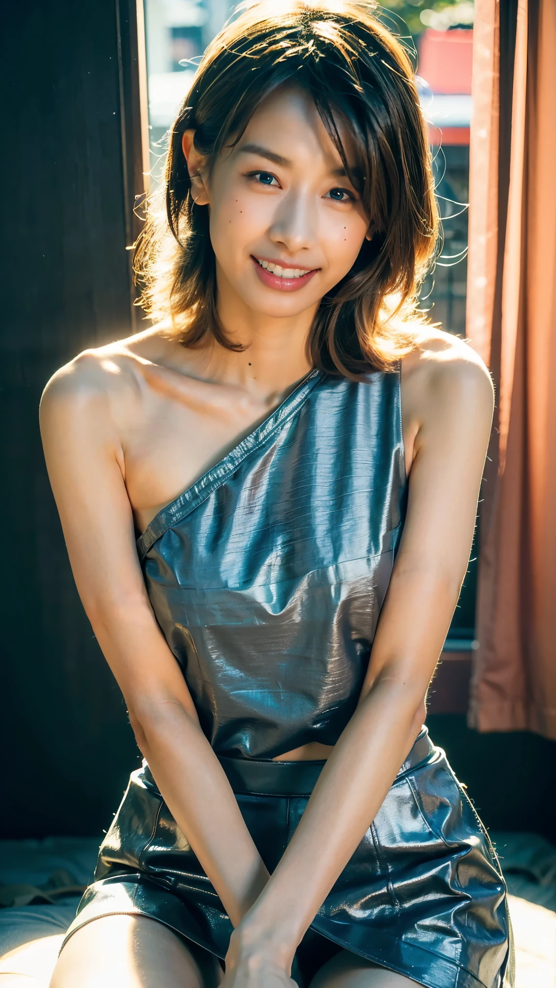 (8k, RAW Photos, Highest quality, masterpiece:1.2), Super detailed, Super Resolution, (Realistic, Realistic Photo:1.37), Portraiture, High-definition RAW color photos, Professional photos, 非常に詳細で美Shii, 非常にDetailed, 8k wallpaper, 素晴らShii、Detailed, Large file size, Official Art, highly detailed CG unity 8k wallpaper, 非常にDetailed美Shii女の子, 非常にDetailed顔, 非常にDetailed目, 非常にDetailed肌, 非常にDetailed指, 非常にDetailed鼻, 非常にDetailedDetailed口 , Perfect Anatomy, 非常にDetailed背景, Very fine clothing, One girl, (20:1.2), 20th Generation, cute girl, Realistic body, , Fair skin, Glowing Skin , The body is slim, Handsome body, Black Hair , short hair, (Blunt bangs:1.2), smile, cute, like々Shii, cute face, Realistic Face, Delicate eyes, Droopy eyes, lingerie, See-through, Earrings, View your viewers, Cowboy Shot, Look forward, Standing posture, Opposition, Dynamic Lighting, (mighty big breasts:1.2), Cowboy Shot