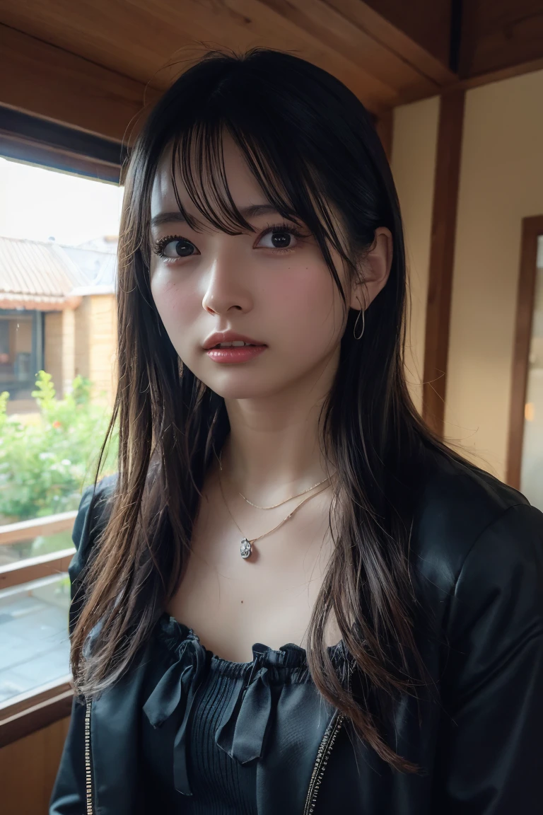 Japanese naked sexy woman , masturbating, with black stockings, slave collar, huge breasts, weight loss, pink pod