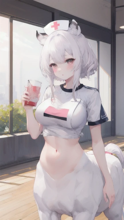 (((Masterpiece, ultra-high definition, ultra-high quality 8K quality))), Anime, a beautiful girl, a small and cute face, a slender and well-proportioned body, (((silver short hair, lightly wavy hair))), (((clear and beautiful red eyes, eyes with highlights, very long eyelashes))), cute smile, (((very large breasts, a slim waist, a sexy butt))), (((orange tube top))), (((orange thong))), (((white Short Length Jacket))), (((super white micro mini skirt))), big and cute earrings, a stylish necklace, a bangle, a ring, a stylish fashion town background