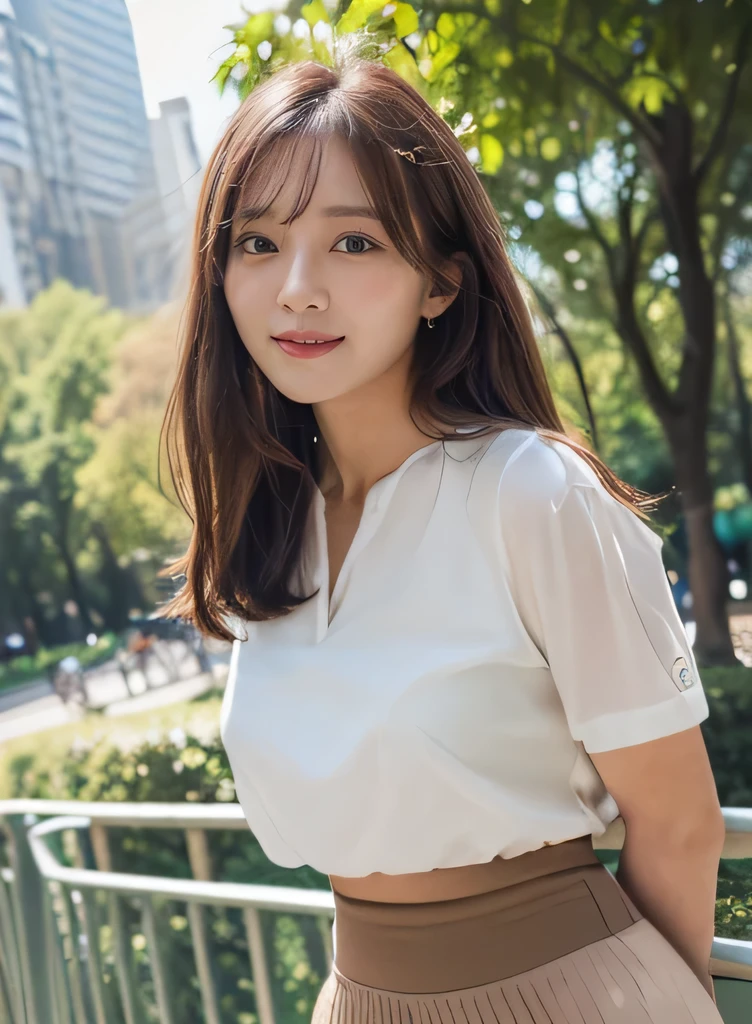 (1 Korean star with royal sister style), ((Best quality, 8K, 巨作: 1.3)), focal point: 1.2, Perfect body proportions: 1.4, (Make a smile), (Ray traching),Watery eyes, Highly Detailed Face and Skin Textur, Fine eyes, Double eyelids, (Sitting all over the park:1.3),Whitens the skin, (wave: 1.3), (face round: 1.5), (Floral dress: 1.4), (black lence stockings: 1.4),(film grain style:1.3),a sense of atmosphere
