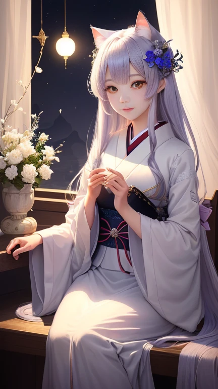 Fantastical Atmosphere, Calming Palette, Tranquil Mood, Soft Shading,
Miko priestess, charm spell, talisman familiar, shrine maiden duties,