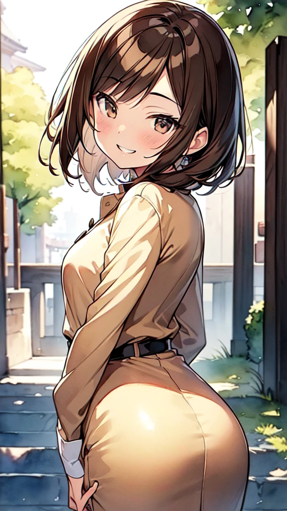 One girl、(Brown hair short cut、Beautiful brown hair、Keep your head small、Perfect Face、Shiny skin、Clear, reflective brown eyes、Slightly chubby、Small breasts、The butt is small)、(((Watercolor)))、
Let's think step by step,Best Quality、masterpiece、 Ultra-high resolution、 8k、Show anime style 、Soft Line Art、Digital Enhancement、 shojo anime touch, shojo manga core, Flowing fabric、Soft Drawing、 Ultra-detailed digital anime art、 Clear facial depiction、Super detailed shojo manga character art、 Ultra-detailed manga style、 Best Qualityの色、
Cosmos field、Large Cosmos、Autumn outfit、Camel coat、Tartan check button-down shirt、(((Cowboy Shot、 An unforgettable smile)))