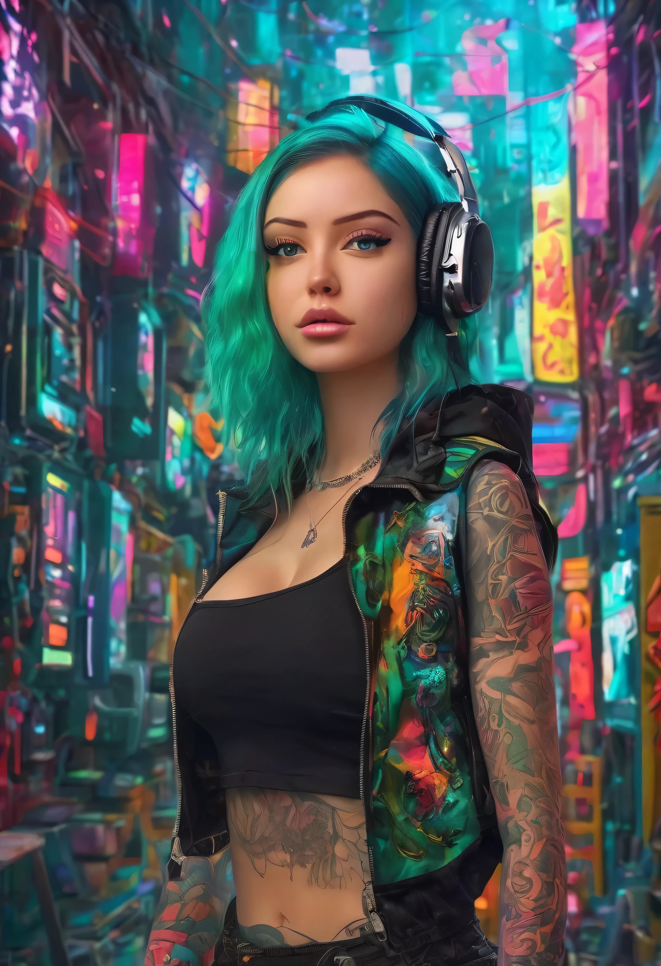 create an image demonstrating the style of ((Cyber Grunge)) style, hyper realism, 8k high definition, vibrant colors, sharp focus, insanely detailed