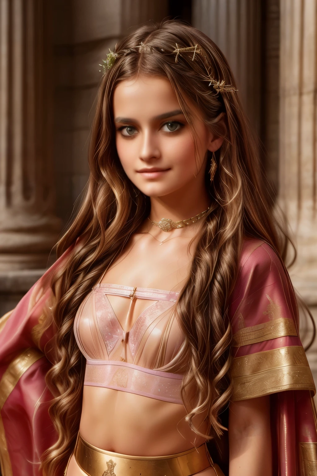 a detailed ancient beautiful girl, during roman celebration,statues of deities,priestesses and priests,roman population participating in the rite,detailed ancient roman city in the background,highly detailed,intricately detailed,extremely detailed,photorealistic,4k,8k,ultra-detailed,vivid colors,dramatic lighting,cinematic composition,epic scale,masterpiece