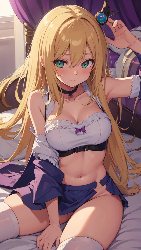 (High resolution), (in 8K), (Extreme Detail), (Best Illustration), (beautiful detail), (Best Quality), (masuter piece), ( Detailed face), (Black underwear、garterbelts、fishnet tights、a choker)  Nami、Orange long-haired、Vicious look、Vulgar smile、sticking out the tongue、full body Esbian((squatting and open legs wide))Raising both arms,Realistic fantasy rendering, Realistic anime girl rendering, (Big Breast: 1.4) popular in CGSTATION, 4K,highlight in eyes、Rough breath、Flushed cheeks（Background with、Dark bedroom、a bed）