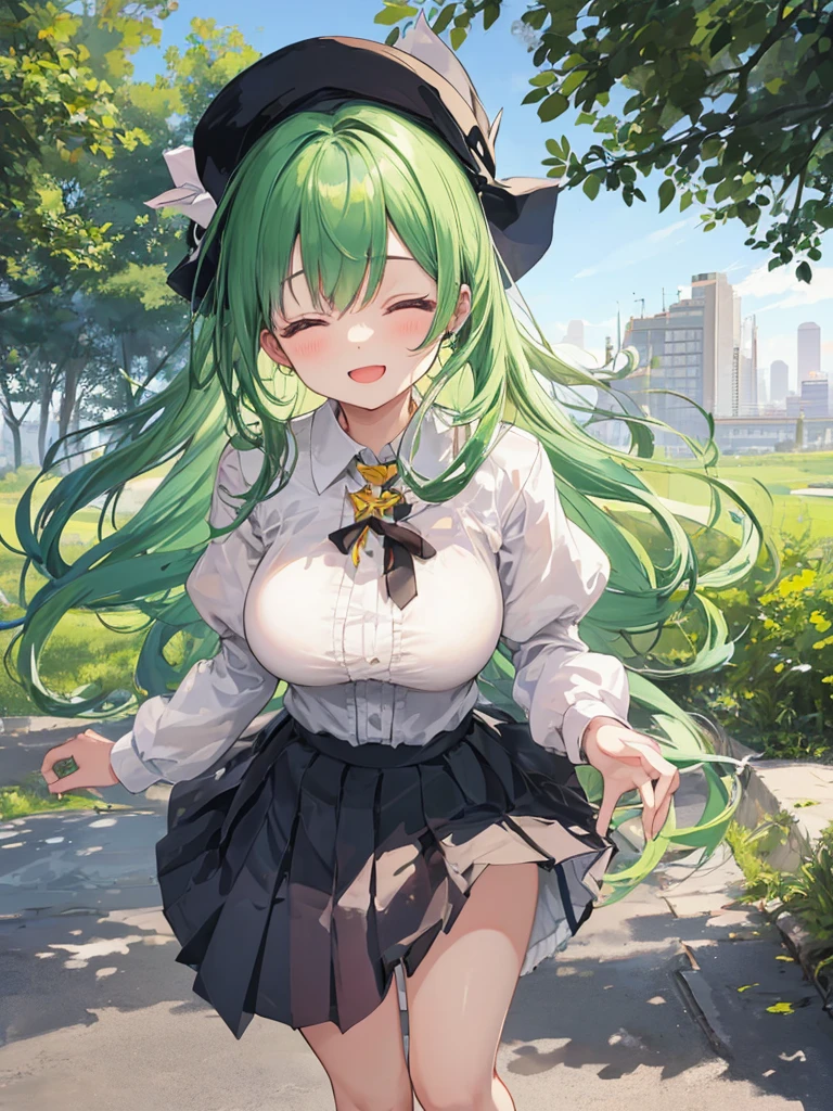 (((raw photo,8k))),(photorealistic:1.3),(masterpiece), (best quality), ultra high res, (best illustration), photon mapping,radiosity,best shadow,full-body shot,portrait,(((natural light))),backlighting, (solo:1.5),1girl,(long black and green hair, bangs, double hair colour), (beautiful detailed green eyes, cat eyes), straight face,closed mouth,medium breasts,((cleaveage cutout)), casual dress, thighs,black thighhighs. Looking at viewer,smooth,(bokeh:1.4), inside house, green light.