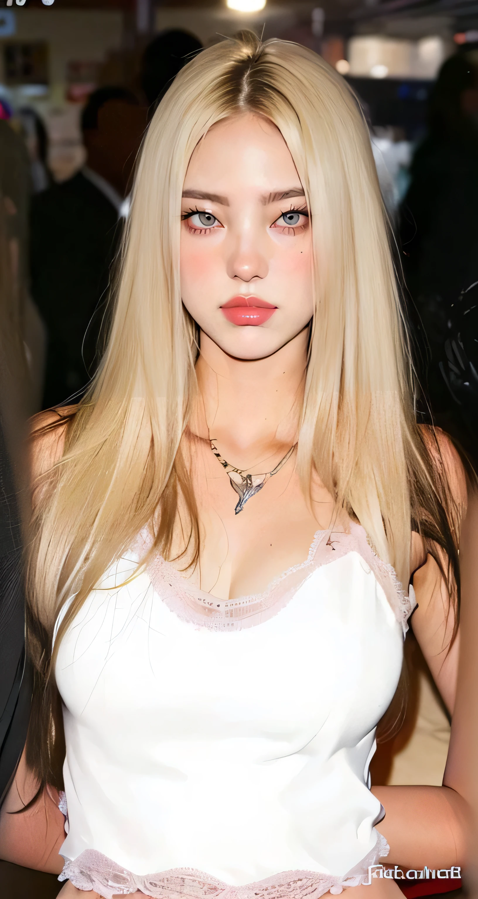 Baddie brunette with siren eyes and slanted eyes and Asian eyes and extremely large, thick, puffy and prominent lips perfect eyebrows and face, 8k 4k quality