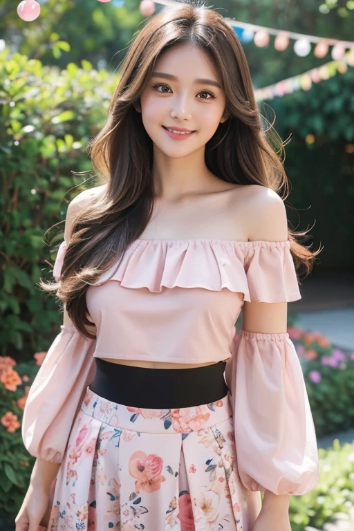 highest quality、8k Masterpiece、超A high resolution、(Photorealistic:1.3)、RAW Photos、1 girl、Black Short Hair、Glowing Skin、((Ultra-Realistic Details))、Portrait、Global Illumination、Shadow、Octane Rendering、8k、Super sharp、Beautiful breasts、Metal、Cold colors、、Very intricate details、Realistic Light、CGSoation Trend、Beautiful Eyes、Shining Eyes、To the camera、Neon Details、20age、Long hair fluttering in the wind、Obscene、wide shot、full body、Silver charm on the ankle、smile、Young body shape、未来的な白いIdol衣装、Cosplay、A little sexy、Moe、very cute、cute、pure、virgin、love、Idol、shocking pink、mini skirt、Frills、見たこともなほど可愛い白いIdol衣装、A girly cafe with gentle sunlight