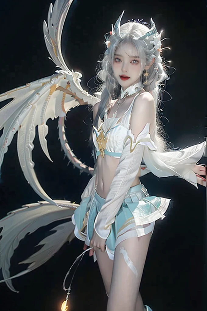 Maiden, bare skin maiden, viscous transparent liquid, tentacle licking, lying face up, hands separated by chains, struggle, pain, insertion, transparent stockings, transparent dress, silver-white hair, use ice magic, magic set, transparent eyes, transparent ice wings