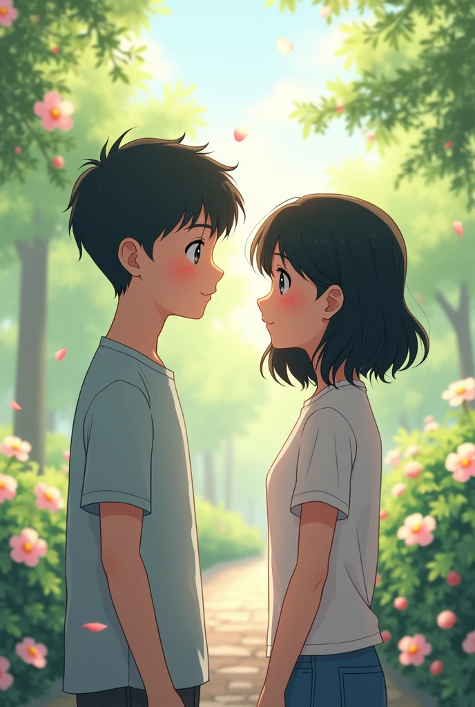 This scene encapsulates the profound connection between Mitsuha and Taki, highlighting the emotional depth of their relationship as they finally meet after experiencing each other's lives.