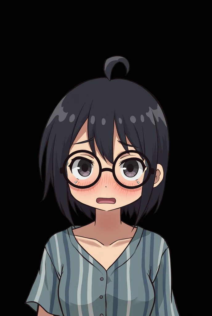masterpiece, best quality, shimizu kiyoko, looking at viewer, blowjob, wearing glasses, cum on her face