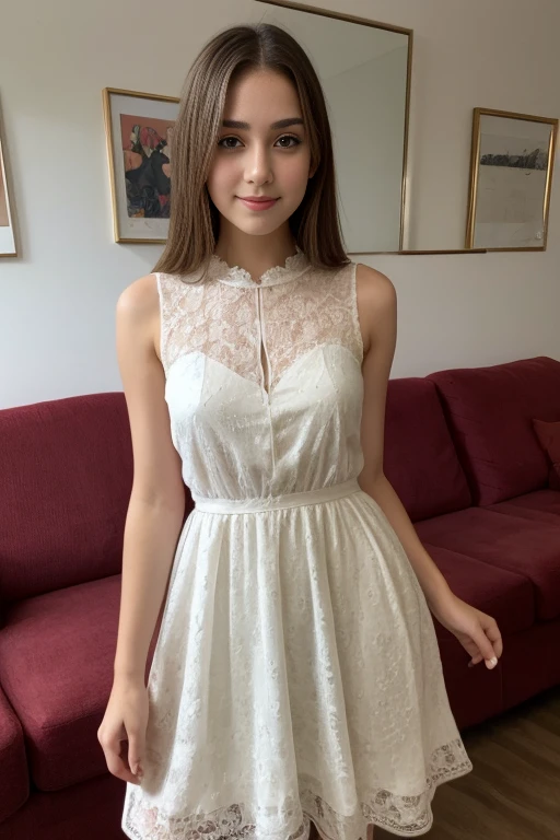 photo of Beautiful Young Female Dress in living room
