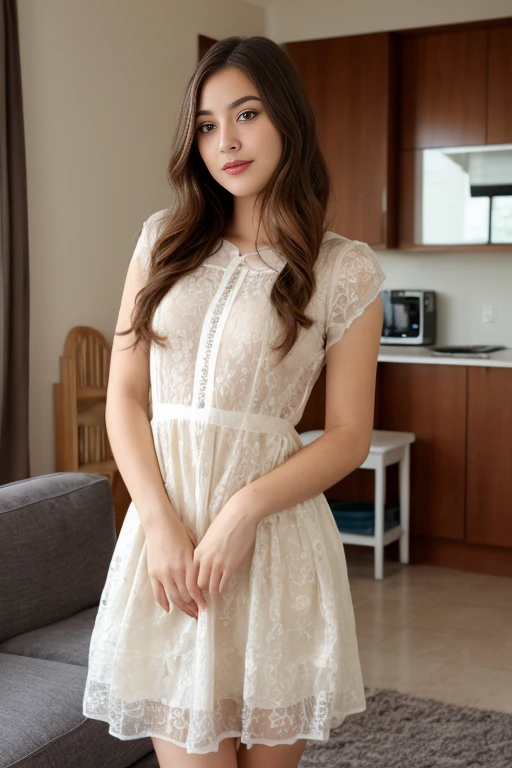 photo of Beautiful Young Female Dress in living room
