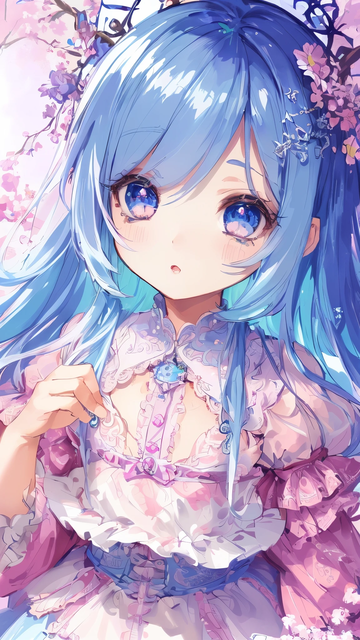 cute  girl chibi, 1girl, beautiful detailed eyes, beautiful detailed lips, extremely detailed face, long eyelashes, cute facial expression, chibi style, highly detailed, kawaii, pastel colors, soft lighting, fairy tale, fantasy, digital painting, 8k, hyper detailed, intricate details, vibrant colors, bright colors