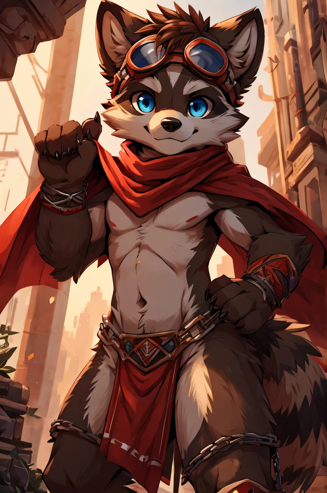 (top quality, best quality, Iriedono, High-quality illustrations, masterpiece, perfect artwork, cinematic light and shading, 16k, 1080p, uploaded on e621)(kemono, furry, anthro, alone), 1 larger male, (very detailed body, face, tail, arms, hands, legs, head and eyes), Assasin’s Creed, grey wolf, Death, thick thighs, grey fur, fluffy, wolf ears, wolf fluffy tail, perfect eyes, black sclera eyes, red eyes, beautiful Assasin outfit, beautiful Assasin swimsuit, night city, body movement, body twitching, jiggle physics, small smile, feeling gay