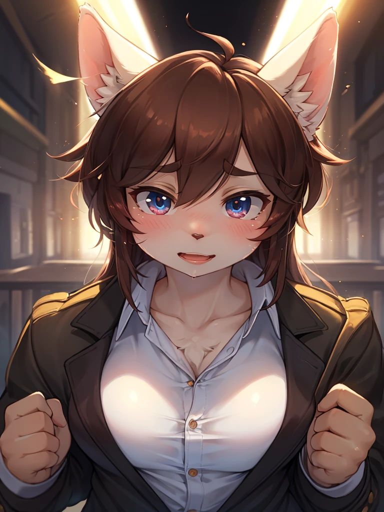 best quality,best resolution,(fluffy anthro furry :1.6),(young :1.6), leopard girl,pink eyes,(brown hair), long hair,wavy hair,leopard ears,leopard fur,small breasts,glasses,naked,maid hairband,beautiful bedroom,night,(black sky),building,Huge glass wall,full face blush,looking at viewer,heavy breath,very hot,sex suggestive face,heart eyes,heart expression eyes,upper body only,smile,close eyes,stand,fangs,plenty pussy juice,scream,close up,face to face,selfie