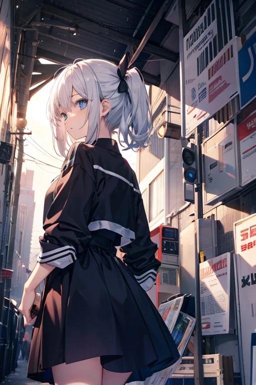 There was a girl in town,White hair,a skirt,succubi