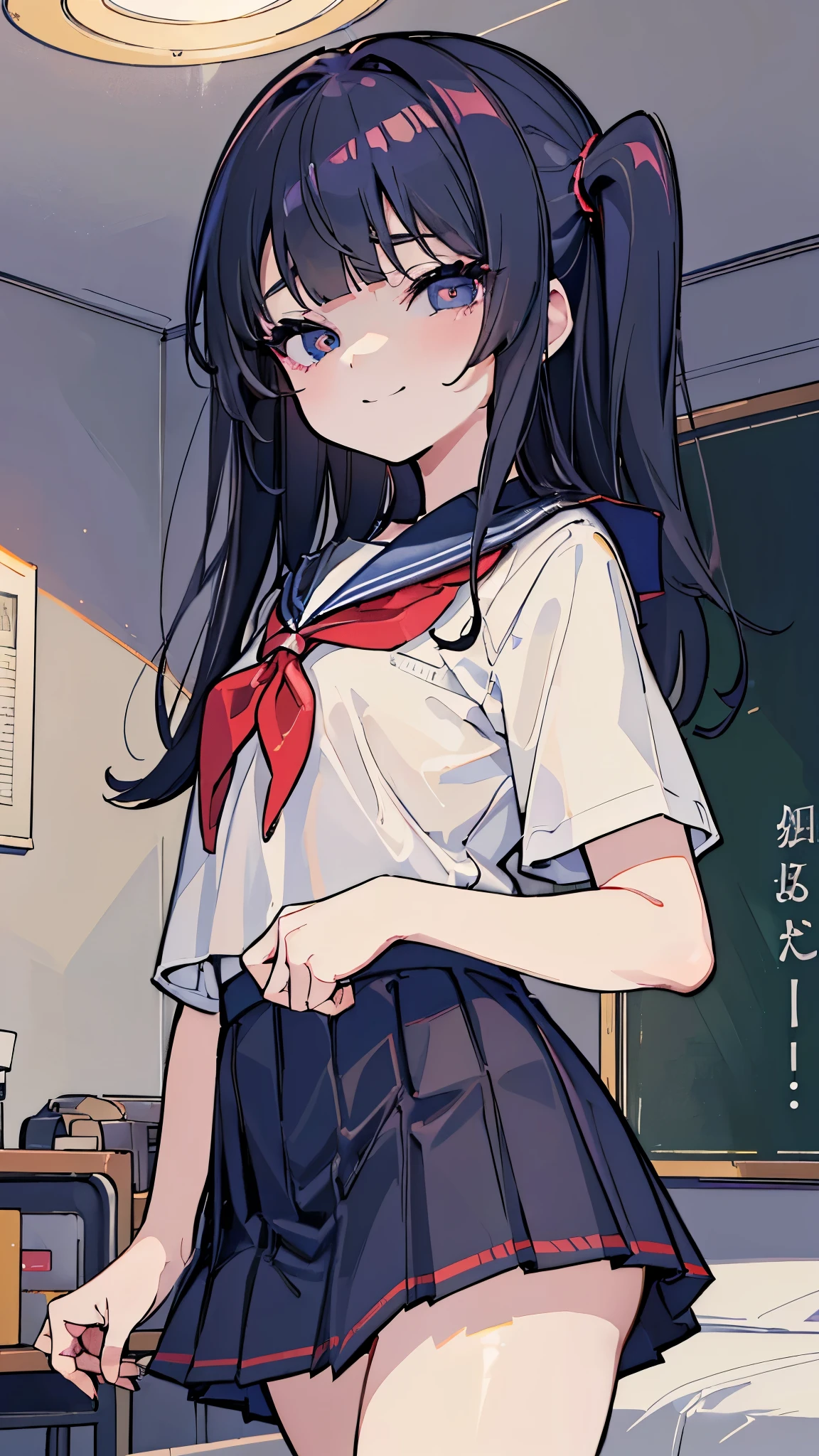 1girl in、AS-Adult、A smile、（Tsundere）、The shirt、skirt by the、（small ）Chilarism、Japan High School Student Uniform、serafuku、summer clothing、（Sheer Bra）、Upper body portrait、