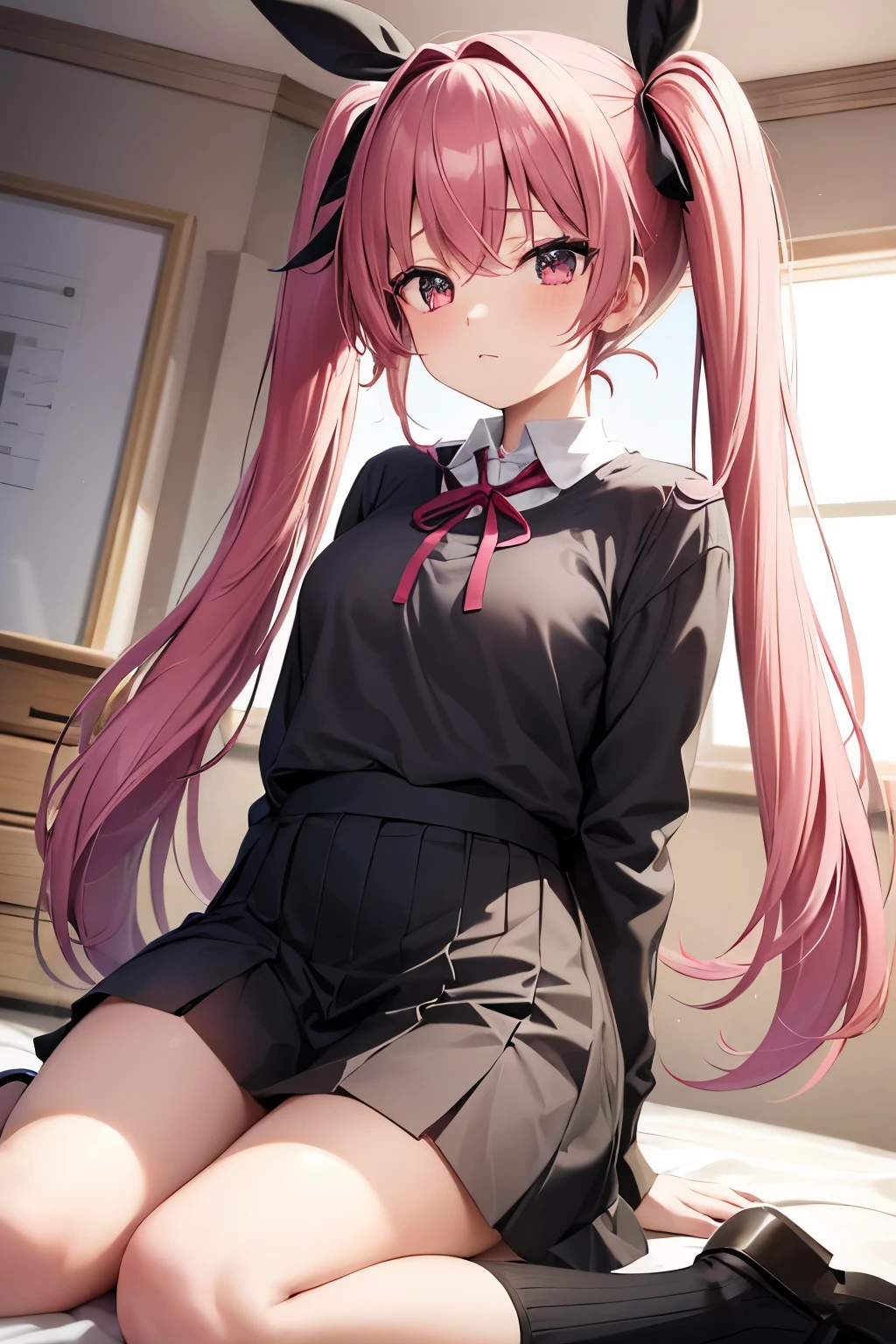 sitting、spread legs、white panties、pleated skirt、Reisen Udongein Inaba、