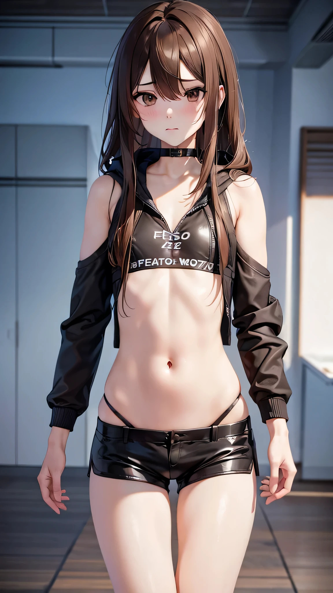 chest harness, black belt