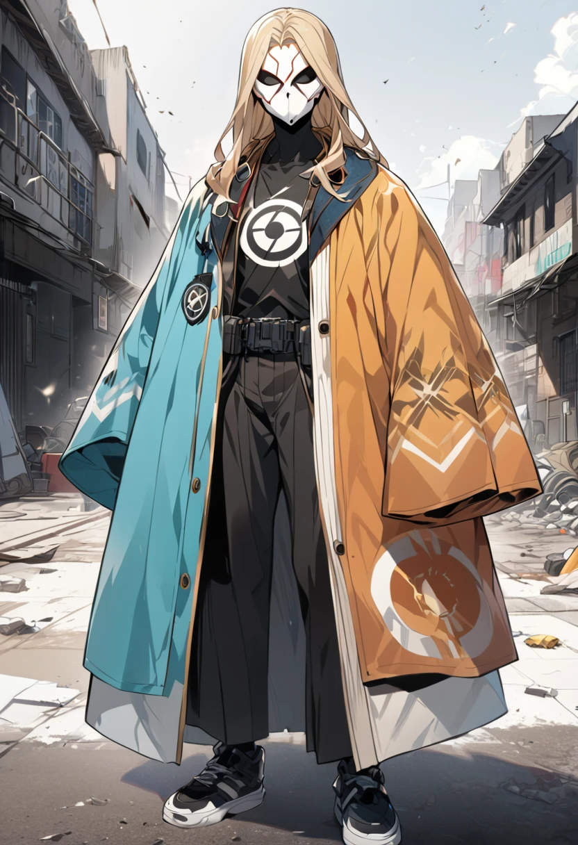 The character's appearance would be based on Captain Marvel, with the addition of visual elements from Bleach, such as a haori (coat) with the division symbol, a zanpakutou and a Hollow mask, high definition 8k